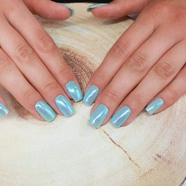 Shellac Farge Bla Og Glitter Pulver Sommermermaid